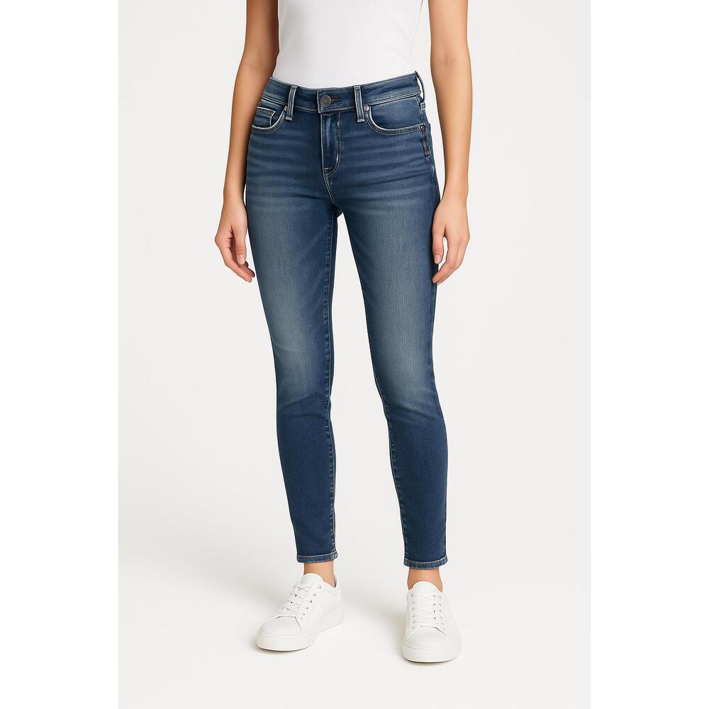 Silver Jeans Blue Denim Faded Wash Straight Leg Slim‎ Fit Jeans Avery Skinny 23